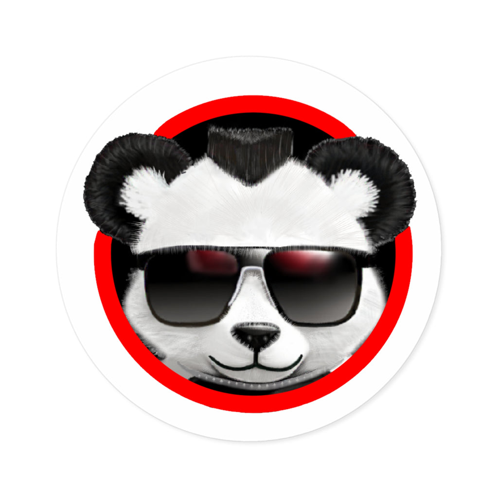 LiLTay Cool Panda Sunglasses Round Sticker — Indoor/Outdoor Durable Vinyl
