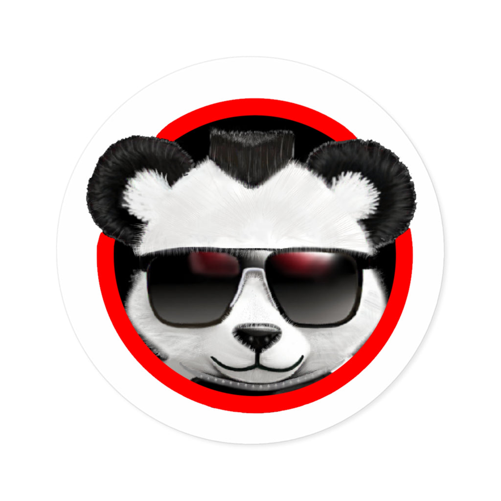 LiLTay Cool Panda Sunglasses Round Sticker — Indoor/Outdoor Durable Vinyl