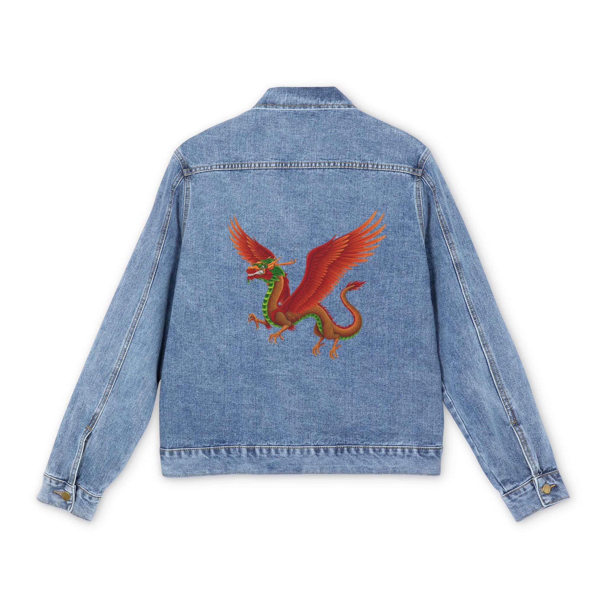 LiLTay Chinese new years Dragon Denim Jacket —Graphic Back, Man size  Casual Streetwear