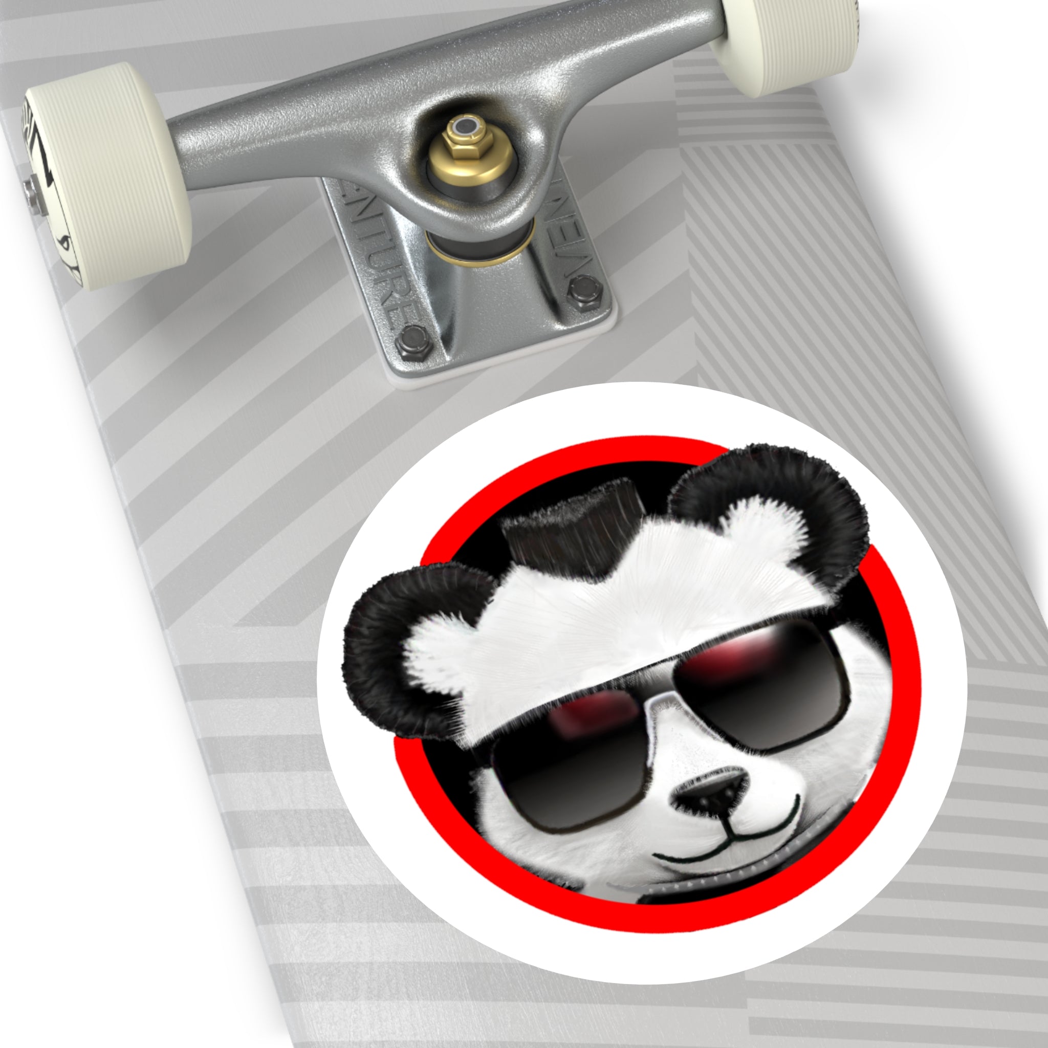 LiLTay Cool Panda Sunglasses Round Sticker — Indoor/Outdoor Durable Vinyl