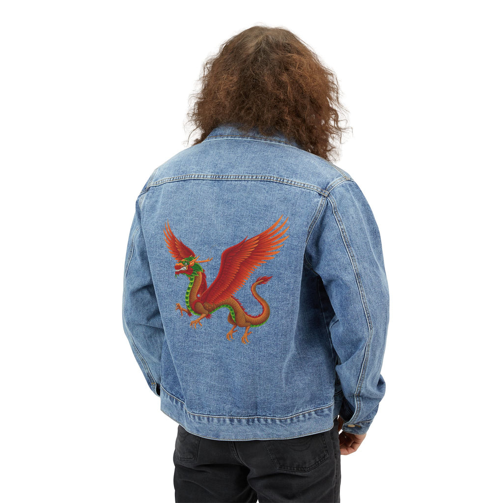 LiLTay Chinese new years Dragon Denim Jacket —Graphic Back, Man size  Casual Streetwear