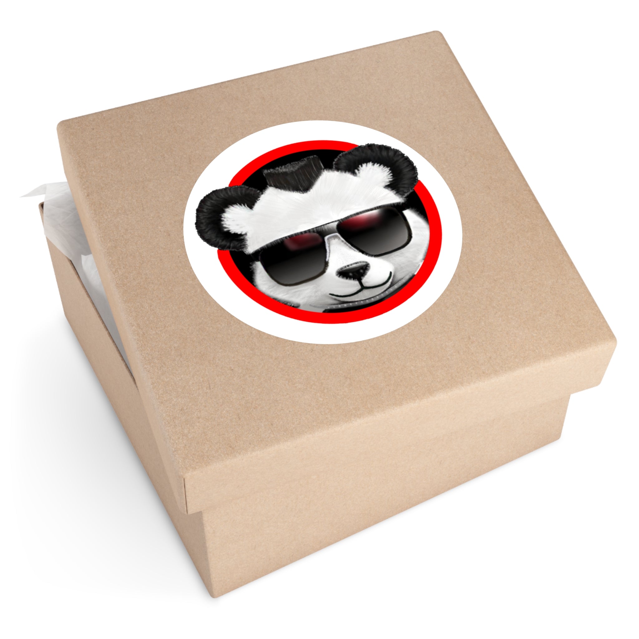 LiLTay Cool Panda Sunglasses Round Sticker — Indoor/Outdoor Durable Vinyl